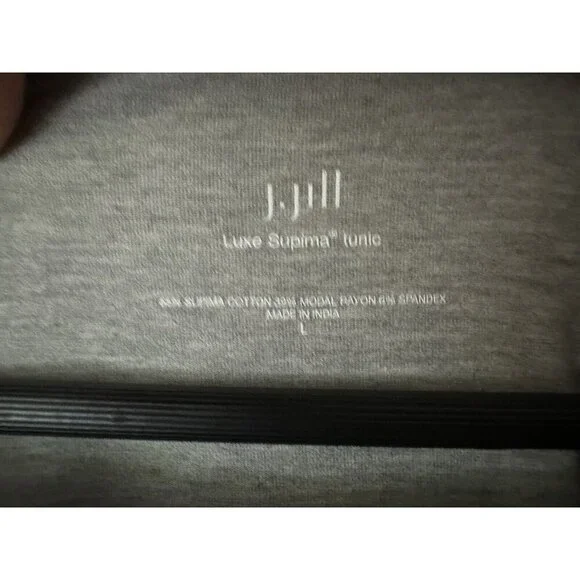 J Jill Luxe Supima Cotton Tunic Gray Ultra Soft Long Sleeve Shirt Women’s Large - Picture 3 of 3